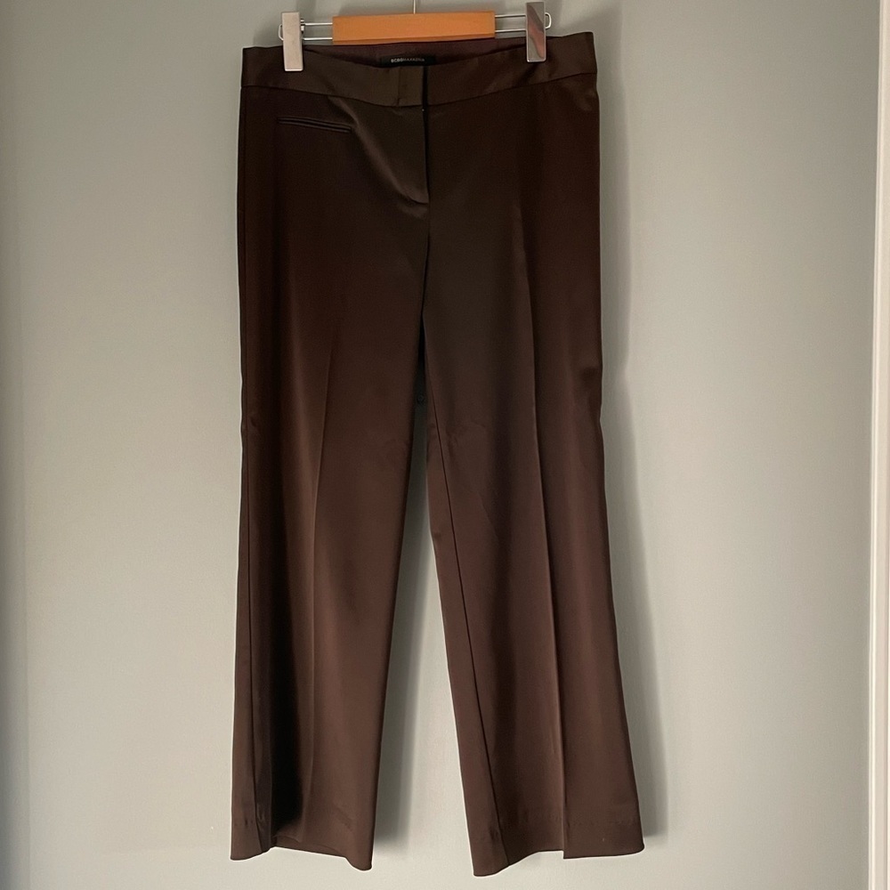 BCBGMaxAzria chocolate brown crop satin pants size 6 - Picture 4 of 11